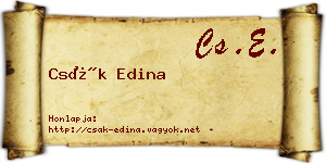 Csák Edina névjegykártya
